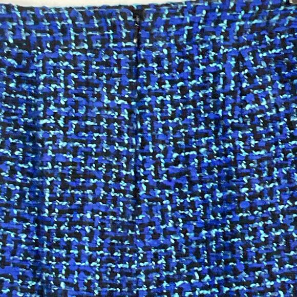 J. Crew Indigo Tweed Postage Stamp Mini Skirt BlueBlack Wool Boucle sz 0 - Picture 11 of 11